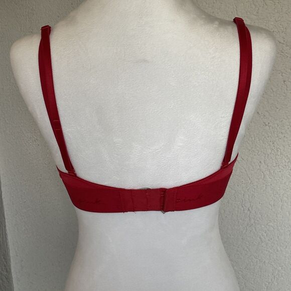 PINK Victoria's Secret Smooth Red Pepper 32C Wear Everywhere Push Up Bra VS - Picture 3 of 7